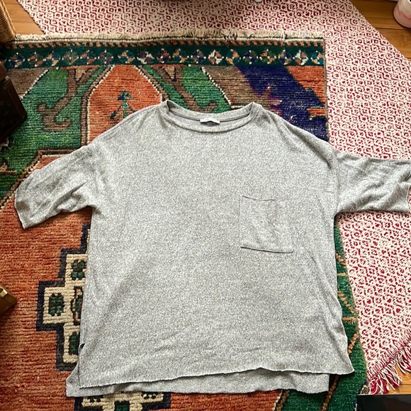Zara Tops - Zara Oversized Grey Lightweight Knit Sweatshirt